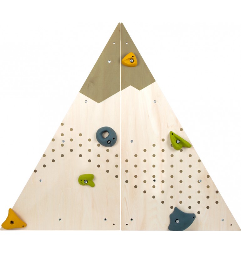 Mur triangles d'escalade X2 en bois + prises X6