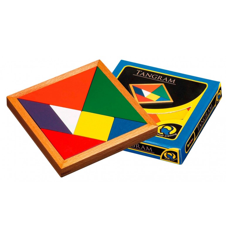 Tangram voyage de poche couleur en bois de pin massif jeu réflexion philos