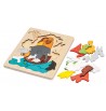 Puzzle en bois animaux arche de Noë jouet jeu pièces
