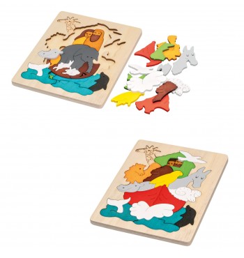 Puzzle en bois animaux arche de Noë jouet pièces jeu