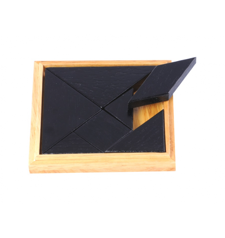 Black Tangram in rubberwood