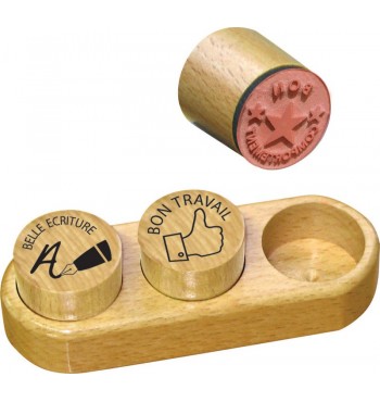 Coffret tampons étui encouragements picto stamp loisir créatif jeu bois kit pour enfants