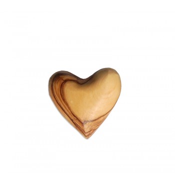 Porte-bonheur Cœur en bois olivier massif clés amour saint valentin