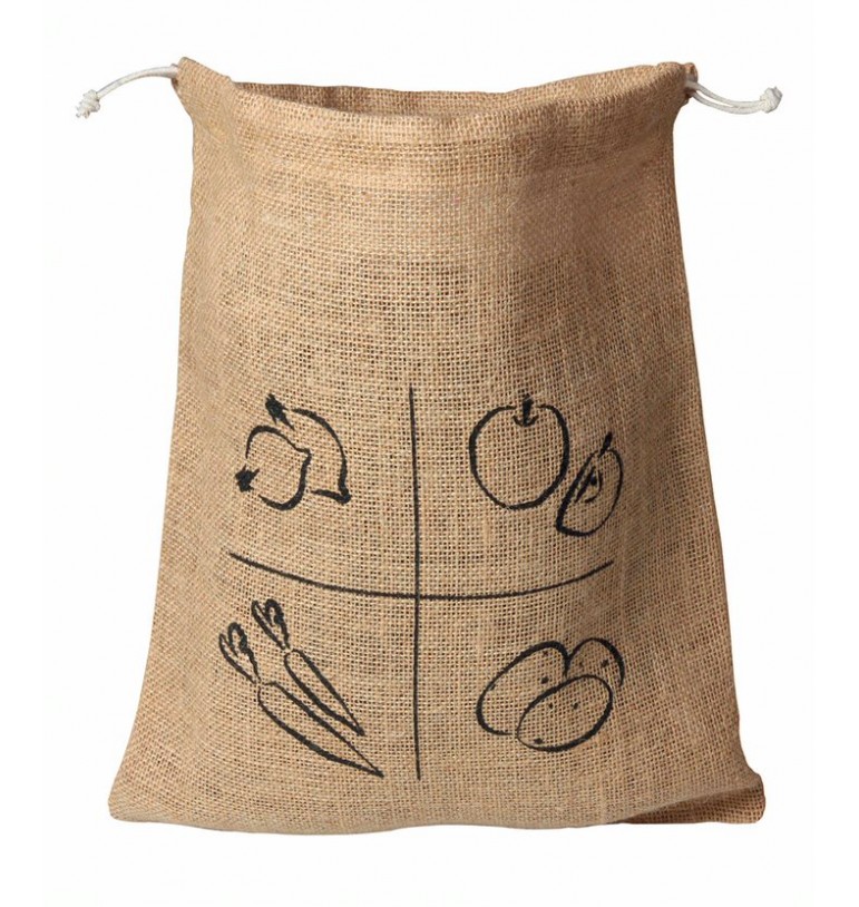 sac toile fibre de jute pour stockage fruits et légumes