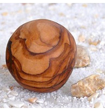 Boules rondes anti-stress 2pcs en bois d'olivier massif sphère rouler mains