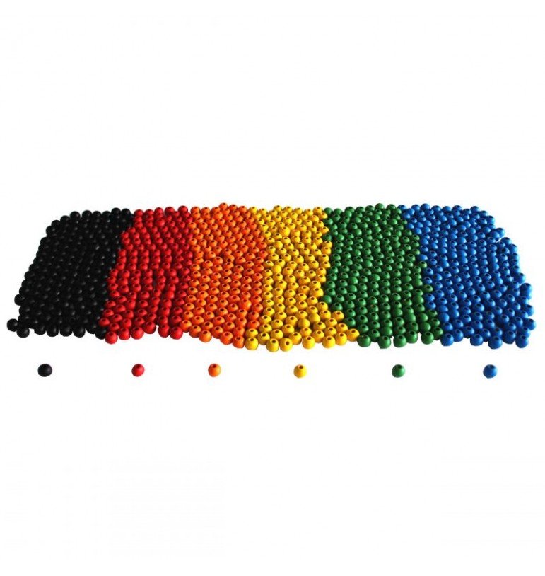 SET 1000 perles rondes de couleurs en bois loisirs créatifs bracelet collier fille