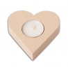 Bougeoir bougie chauffe-plat Coeur en hêtre massif bois symbole amour