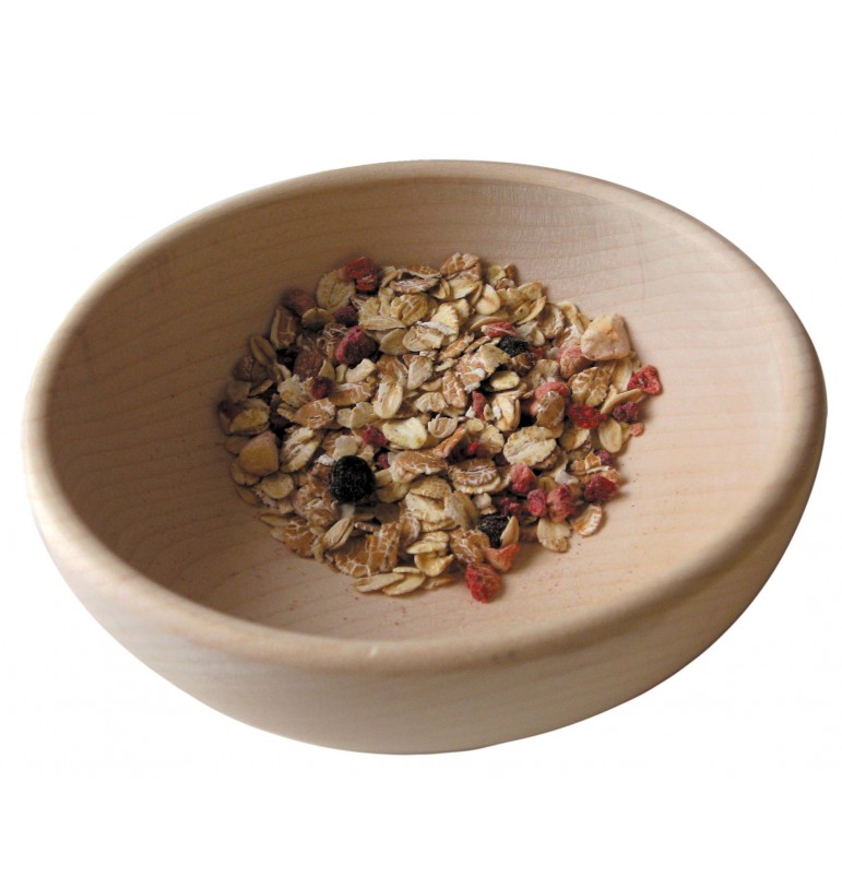 bol bois érable muesli céréales purée fruits soupe ah table