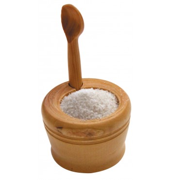 Main à sel boite à sel en bois buis cuillère cuisine assaisonnement ustensile salière