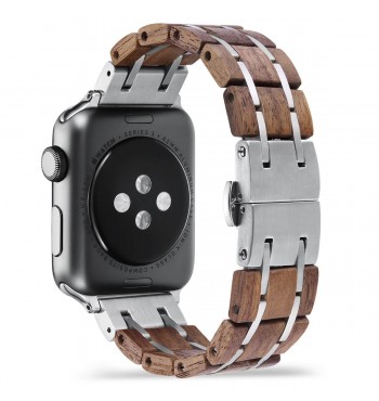 apple iwatch Bracelet de montre en bois de noyer L:22cm l:38/41mm