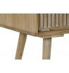Buffet 2 portes coulissantes bois pin massif meuble TV étagères style moderne