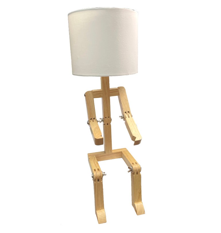 lampe de bureau Emil poser bonhomme articulé en bois hévéa design winkee