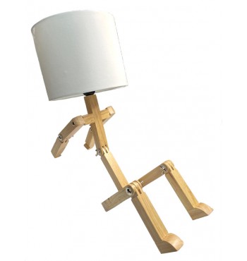 Lampe de bureau Emil poser bonhomme articulé en bois hévéa design winkee