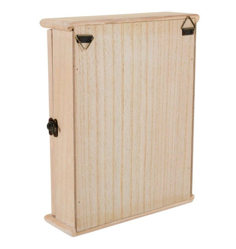 Boite A Clefs Murale En Bois | 20 X 6 X 29,5 Cm | 6 Crochets | Armoire À Clés Boîte À Cle Plain, Non-peint Et Non-fini à Prix