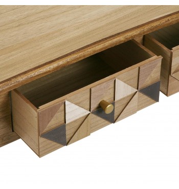 Console de style 3 tiroirs en marqueterie bois massif moderne contreplaqué