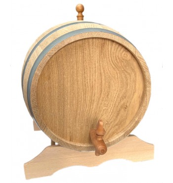 Tonneau fût 10l avec robinet et support en bois de chêne massif vin alcool conservation maturation vigneron