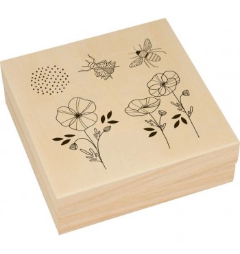 Tampons Coquelicots & Insectes coffret en bois CAOUTCHOUC abeilles essaim fleurs