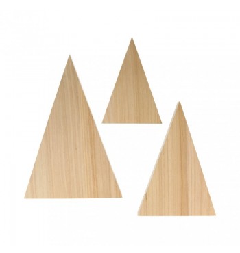 Montagnes ou triangle en bois 3pcs à customiser loisirs créatifs artemio personnalisation ski alpin