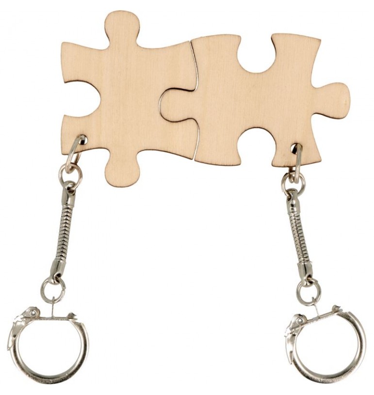Porte-clés puzzle 2 pièces à décorer en bois loisirs créatifs artemio