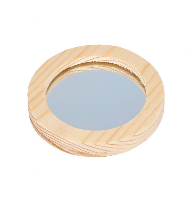 Miroirs de poche en bois diamètre 7,5cm x6 couleur personnaliser loisir créatif artemio