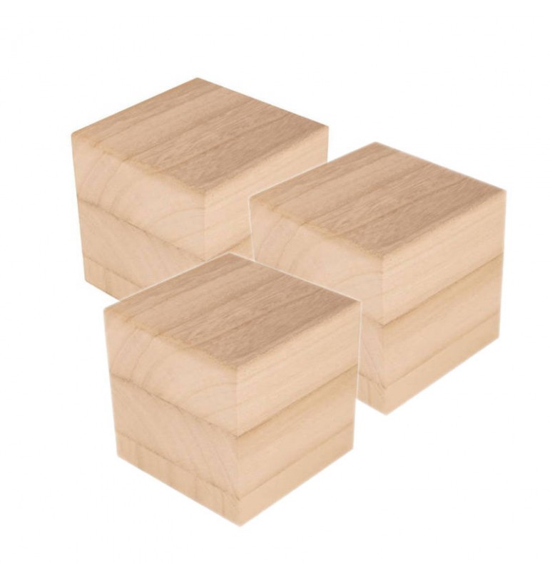 Cubes vierges à customiser x3 8x8x8cm en bois MASSIF personnalisation loisirs créatifs