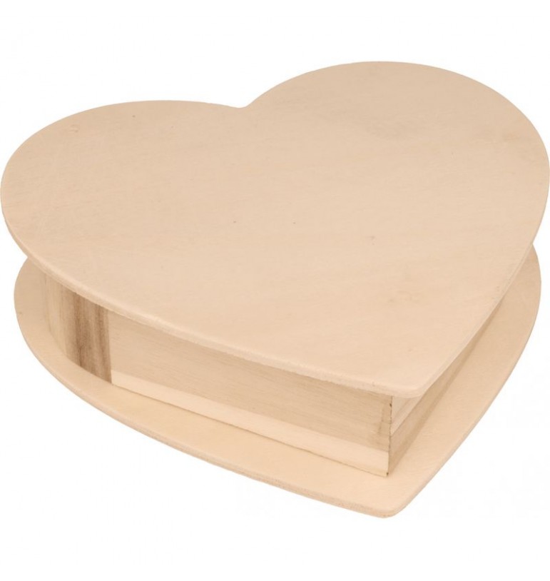 Boite Coeur avec couvercle en bois à customiser artemio décoration personnaliser loisirs créatifs