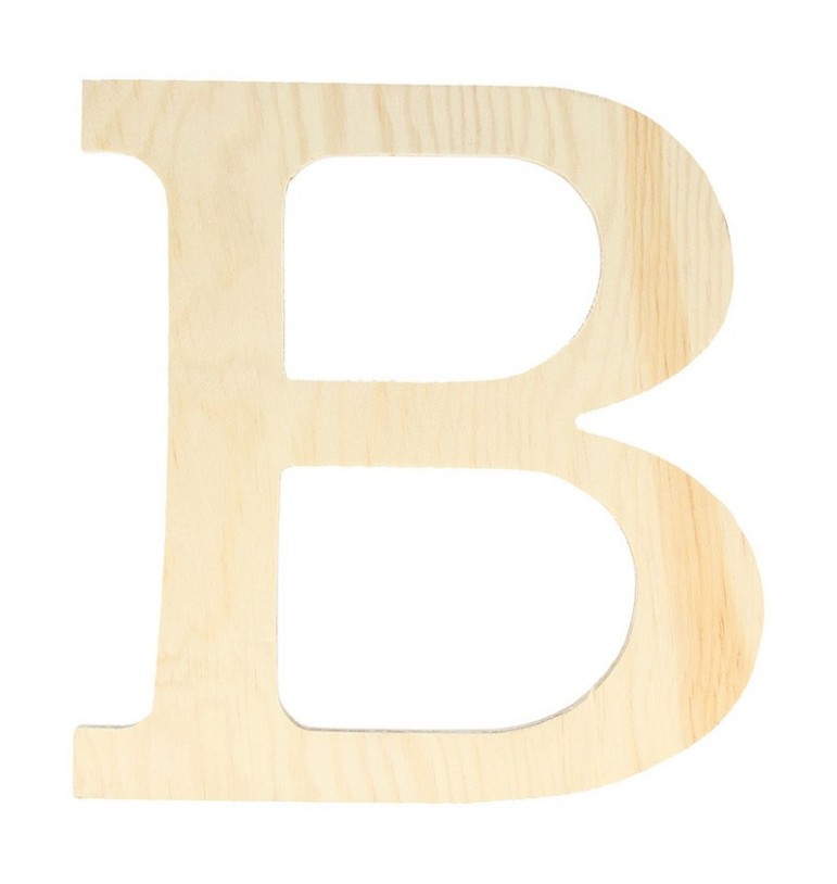 Lettre B de loisirs créatifs 19cm en bois pin massif artemio prenom Bernard, Bastien, Béatrice, Bruno