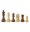 Pièces de jeu d'échecs Artus 78mm pions blancs en buis et noirs en bois seesham