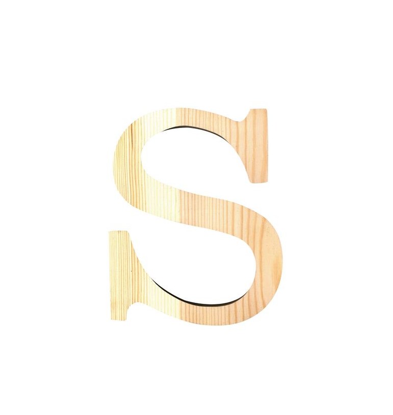 Lettre S de loisirs créatifs 11,5cm en bois pin artemio prénoms Sandy, Sidonie, Sully, Sonnia, Sophie, Sarah, Sally, Suzy,