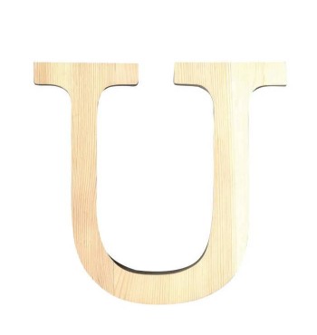 Lettre U de loisirs créatifs 19cm en bois PRENOM Ulysse artemio pin mots