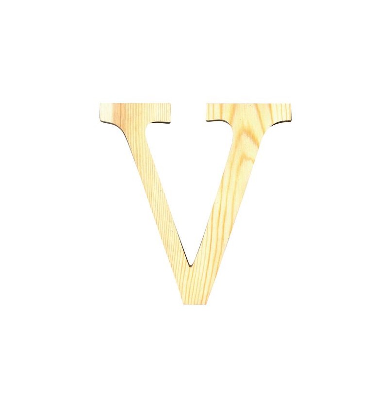 Lettre V de loisirs créatifs 11,5cm en bois PIN MASSIF ARTEMIO prénom mots Valentin victoire