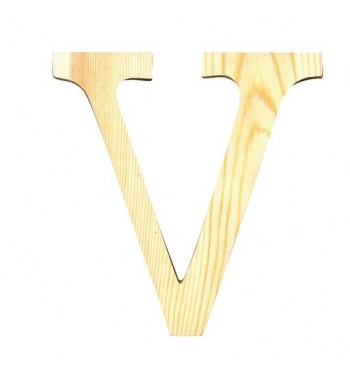 Lettre V de loisirs créatifs 11,5cm en bois PIN MASSIF ARTEMIO prénom mots Valentin victoire