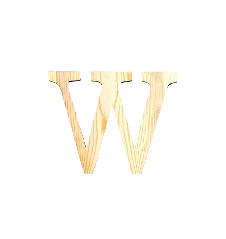 Lettre W de loisirs créatifs 11,5cm en bois PIN MASSIF ARTEMIO prénom mots Wilfried, William