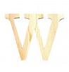 Lettre W de loisirs créatifs 11,5cm en bois PIN MASSIF ARTEMIO prénom mots Wilfried, William