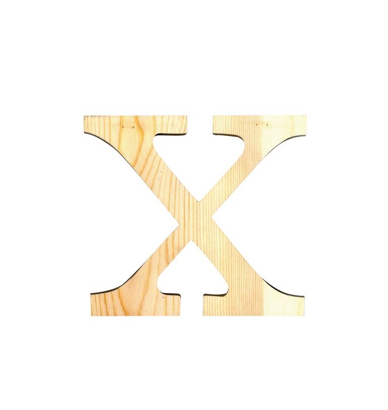 Lettre X de loisirs créatifs 11,5cm en bois PIN MASSIF ARTEMIO prénom mots Xavier