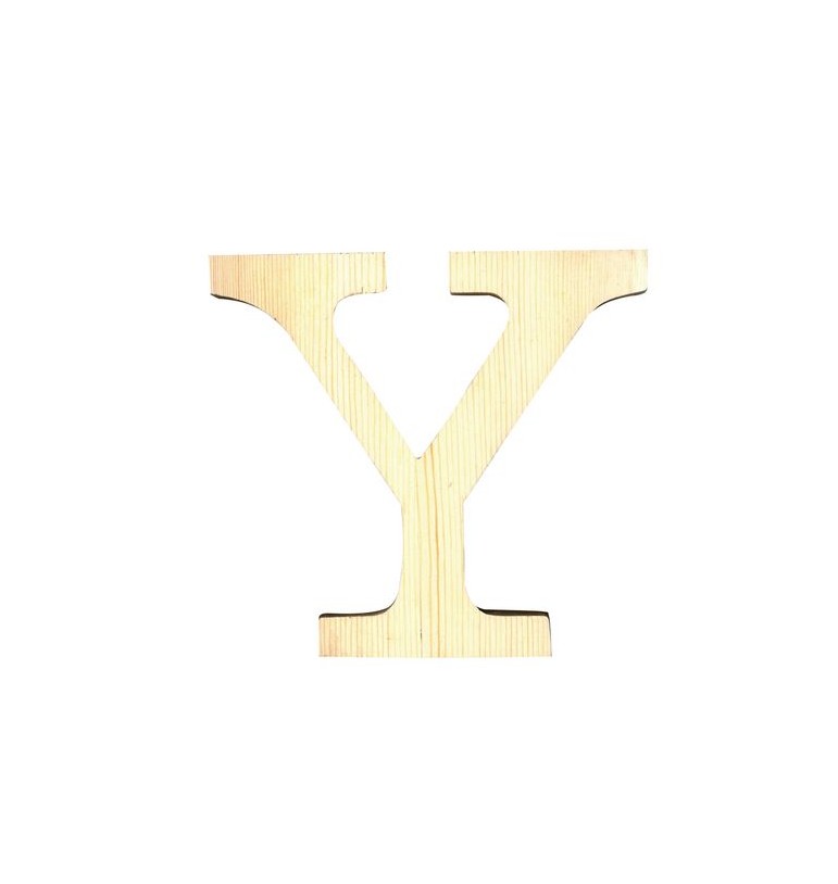 Lettre y de loisirs créatifs 11,5cm en bois PIN MASSIF ARTEMIO prénom mots Yvonne