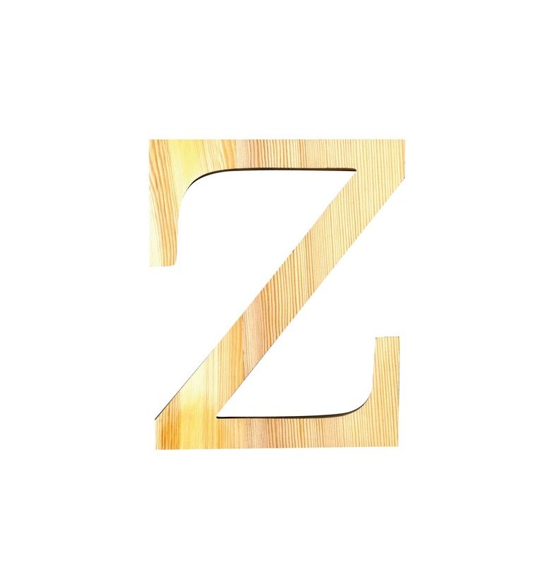 Lettre Z ZODIO loisirs créatifs 19cm en bois PIN massif mots prénom zoé zébulon