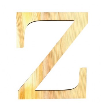 Lettre Z ZODIO loisirs créatifs 11,5cm en bois PIN massif mots prénom zoé zébulon