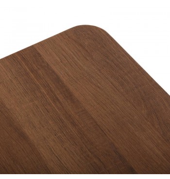 Table de salle à manger bois placage en chêne marron pieds massifs noir salle à manger Versa