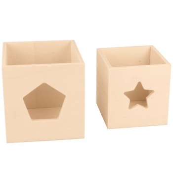 Cubes gigognes 5pcs à décorer brut bois loisirs créatifs artemio tour pile formes contreplaqué