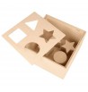 Boite vierges à personnaliser éveil puzzle  bois clair customisation artemio formes géométriques