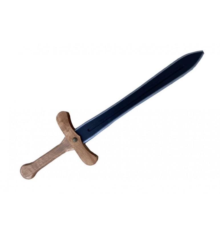 Epée médiévale jouet imitation en bois peint effet métal Kalid jeu rôle