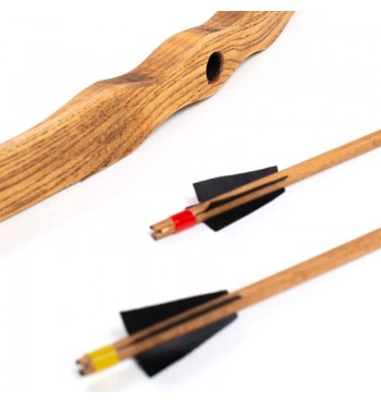 Flèche en bois naturel avec caoutchouc souple, flèche dédiée à l'arc,  diamètre 7mm, longueur 42cm