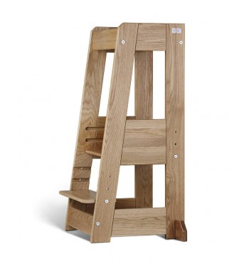 Tour d'apprentissage chaise échelle tout âge pédagogie Montessori évolutive bois de chêne