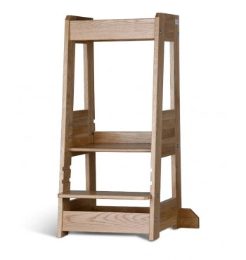 Tour d'apprentissage chaise échelle tout âge pédagogie Montessori évolutive bois de chêne
