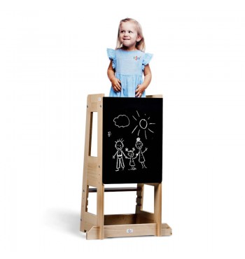 Tableau noir écriture dessin Félix chaise échelle tout âge pédagogie Montessori évolutive bois