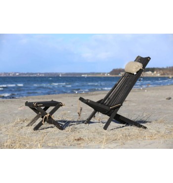 plage Chaise longue chilienne extérieure bois pin massif brun marron Ecofurn