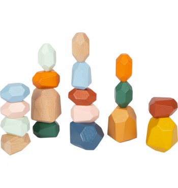 Balance game stones small colored menhirs 18pcs
