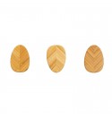 Patères ovales Feuilles 3pcs en bambou massif design FURNITEAM décoration
