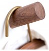 Patère ronde en angle 6cm en noyer marron porte manteau bois